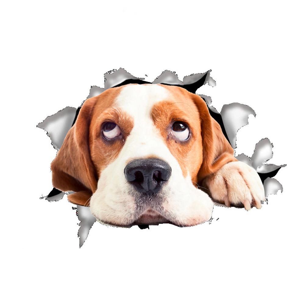 Автомобильные 3D забавные наклейки с изображением кошки или собаки, наклейки на тело, царапины, авто наклейки