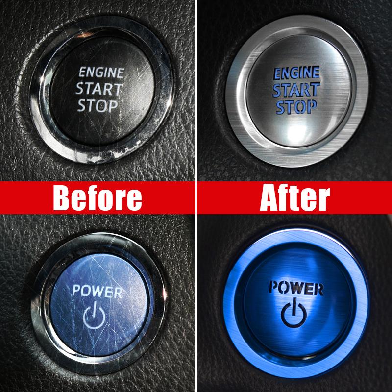 Для Toyota RAV4 XA50 2019-2021 2022 2023 2024 Алюминиевый автомобильный двигатель с кнопкой запуска и остановки одним нажатием, кольцо, накладка, круглая наклейка