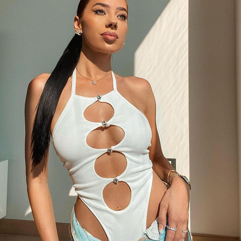 Эстетический сексуальный уличный комбинезон, женский комбинезон с высокой талией и открытыми рукавами, облегающий комбинезон в стиле панк, эмо, альтернативная одежда