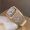 Charm Classic Men's Ring Gold Wedding Engagement Proposal Ring Size 8-13