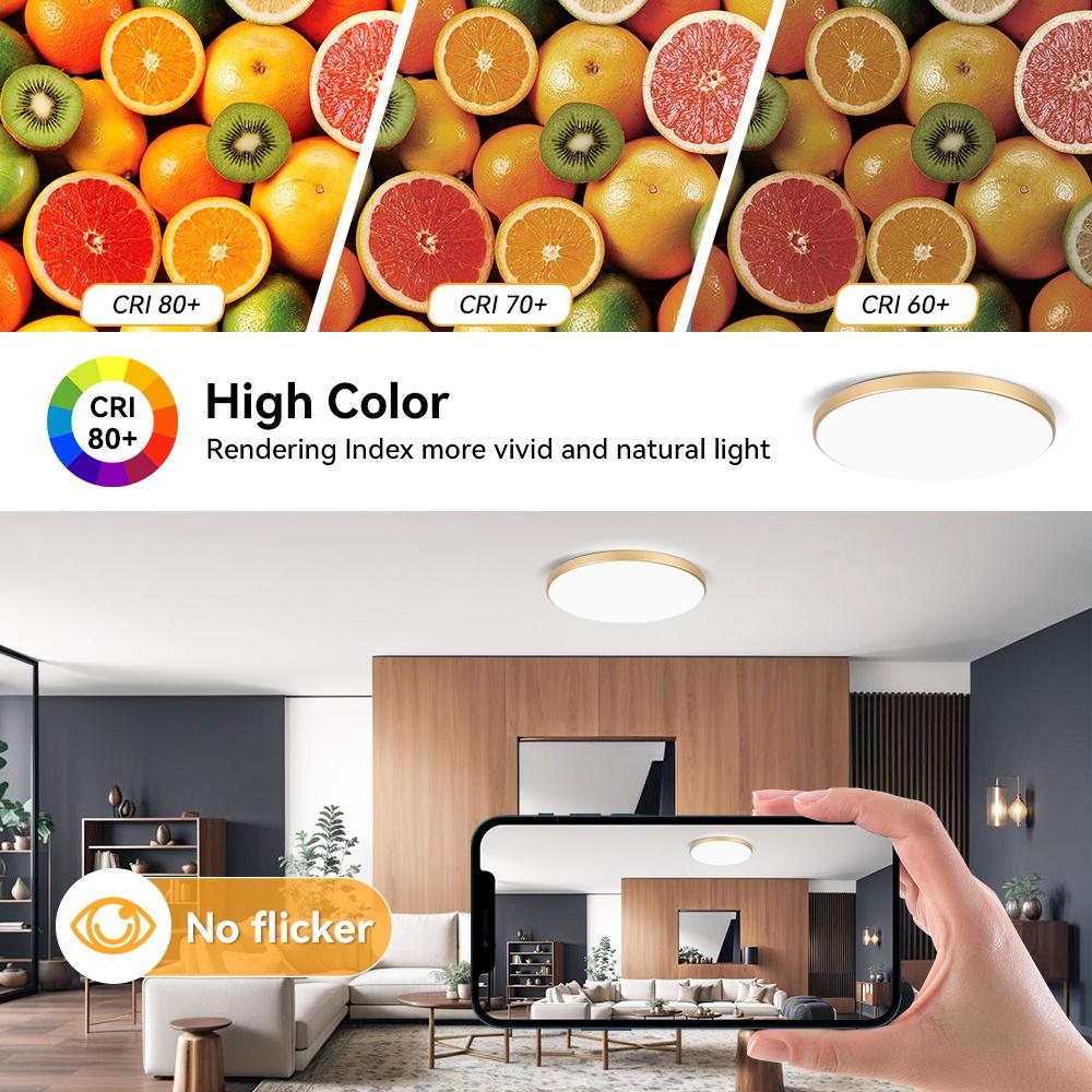 Золотая потолочная лампа Светодиодная потолочная лампа 220В 3 цвета Светодиодные панели Ультратонкие Освещение для кухни спальни гостиной