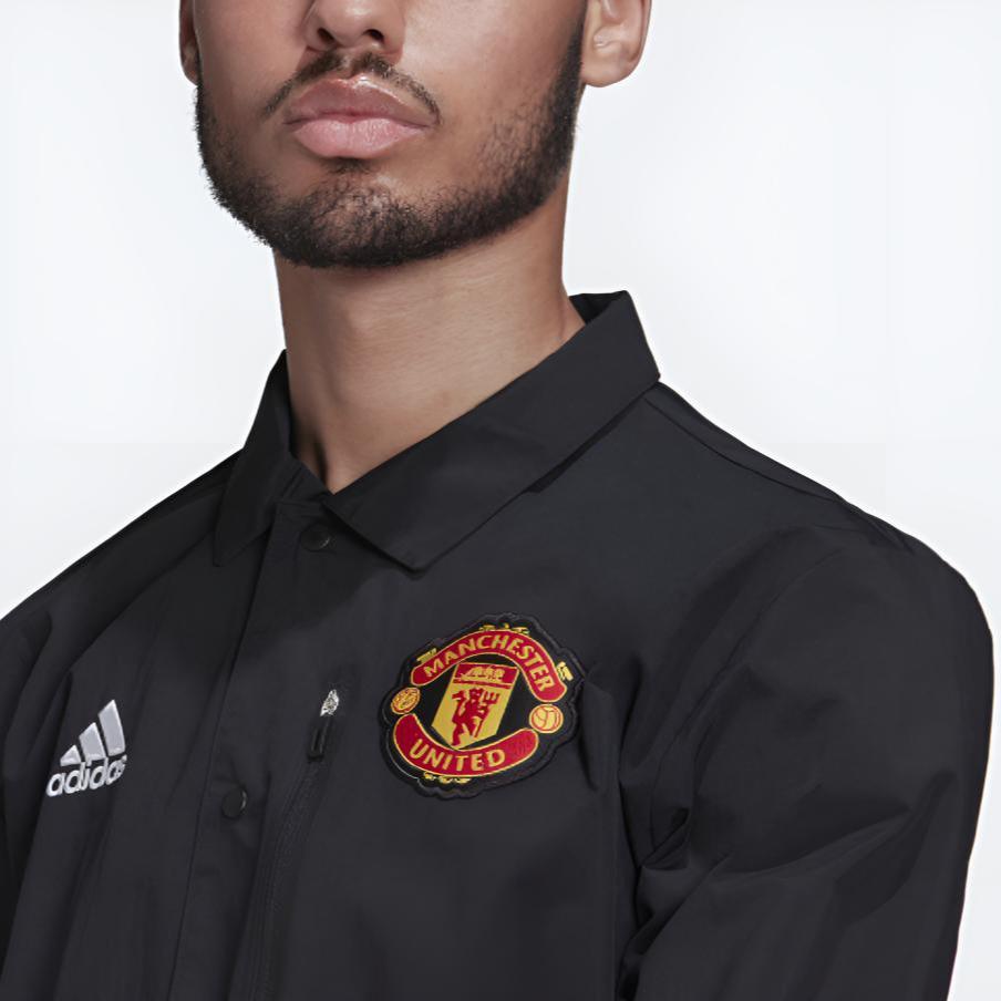 adidas Мужская куртка Manchester United Travel Coach с логотипом, черная GR3911