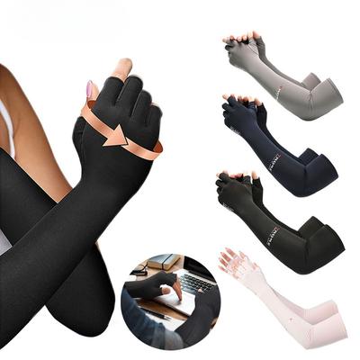 1 пара медных компрессионных длинных перчаток от артрита — удлиненные перчатки с медным наполнением для женщин и мужчин — для компьютерного набора текста, RSI