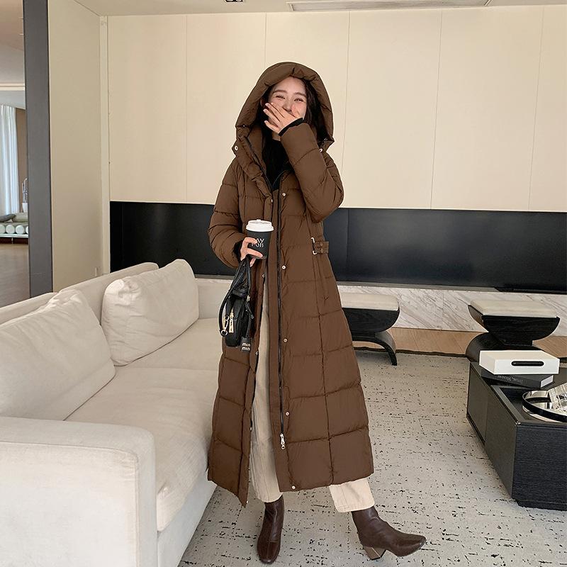 Long Down Cotton-padded Jacket Women's Over-the-knee Cotton-padded Jacket In Winter New High-grade Padded Cotton-padded Jacket.