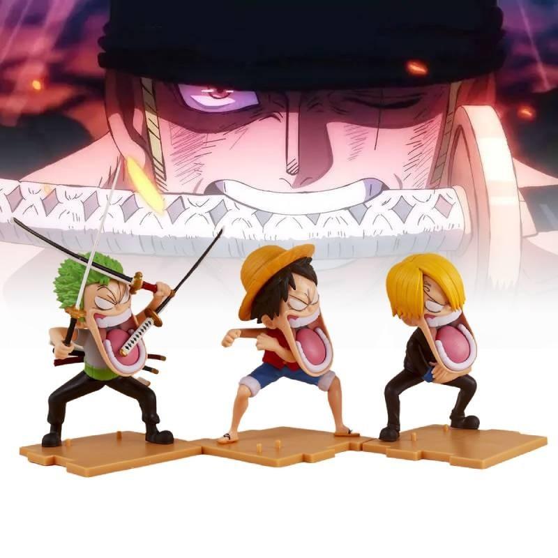 Piece Action One Figure 3pcs Character Toy Luffy Zoro Sanji Desktop Decoration