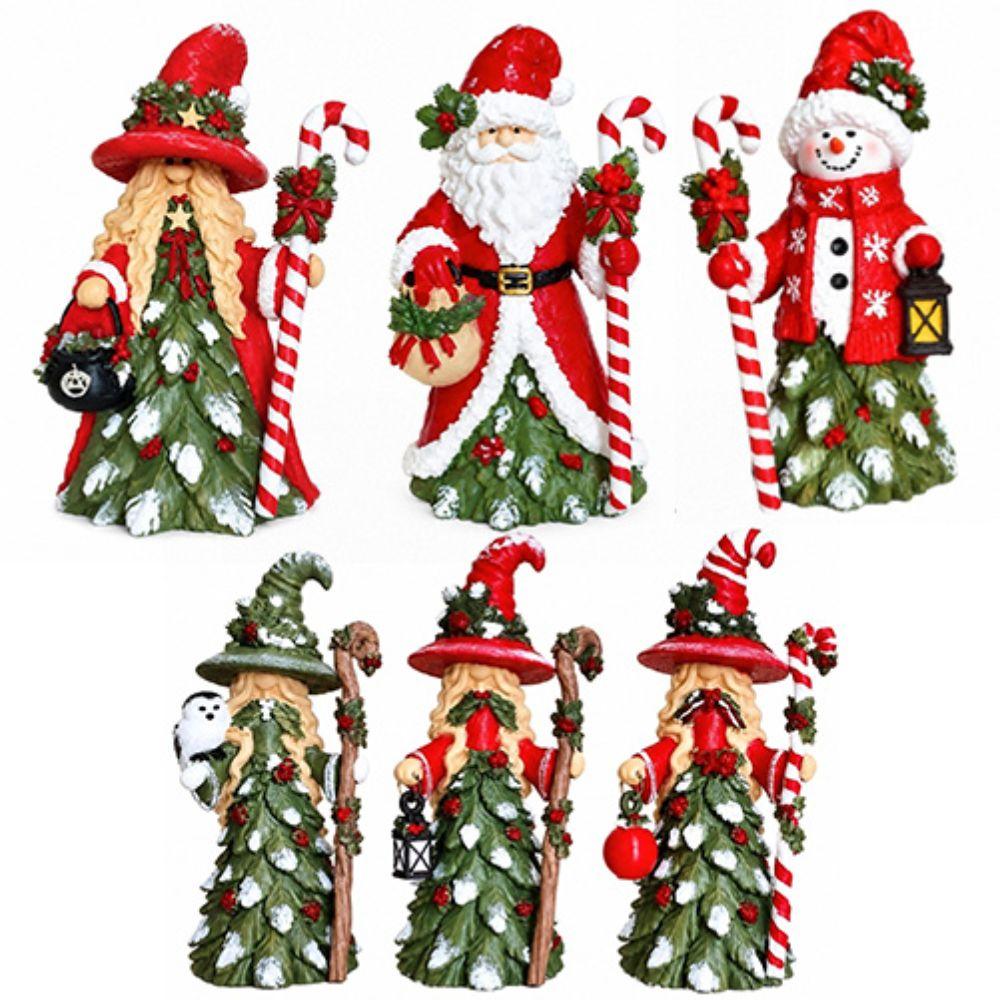 Santa Claus/Snowman/Witch Christmas Desktop Ornament Resin Snowman Figurine Holiday Decor