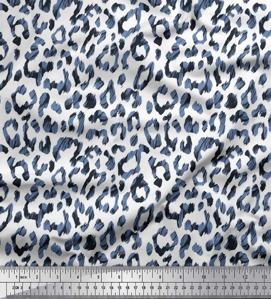 Soimoi Японская креп-сатиновая ткань с леопардовым принтом из кожи животного, ткань для рукоделия по метрам, 42 дюйма