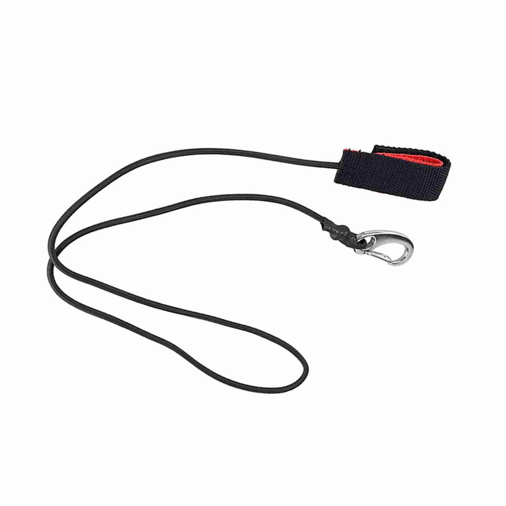 Elastic String Boating Kayak Paddle Safety Rod Leash with Carabiner for Paddling Black