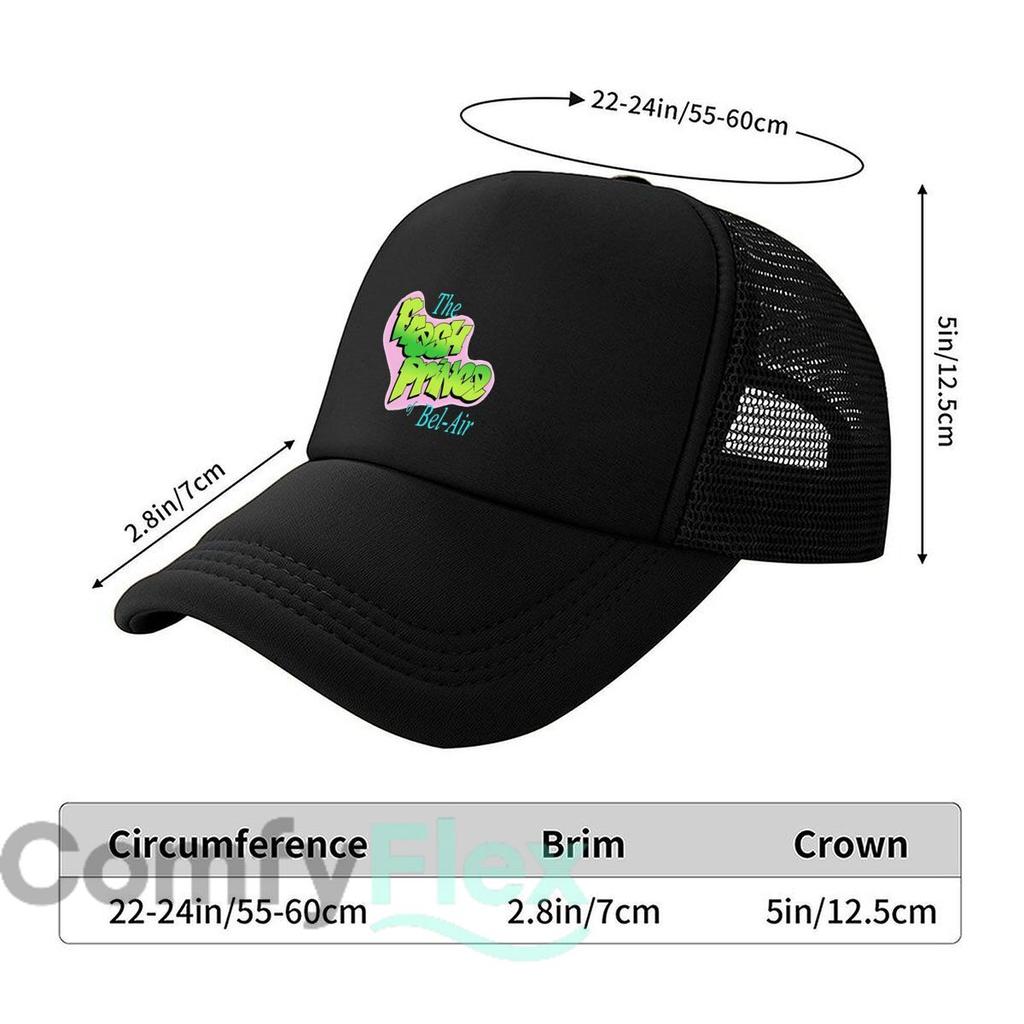 The Fresh Prince of Bel  Air Text Art Mesh Baseball Caps Unisex WoUnisex Retro Sun Breathable Snapback Caps Dad Spring Hats