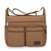 Men's Large Capacity Crossbody Bag Commuter Shoulder Bag Multi-Pocket Canvas Bag
