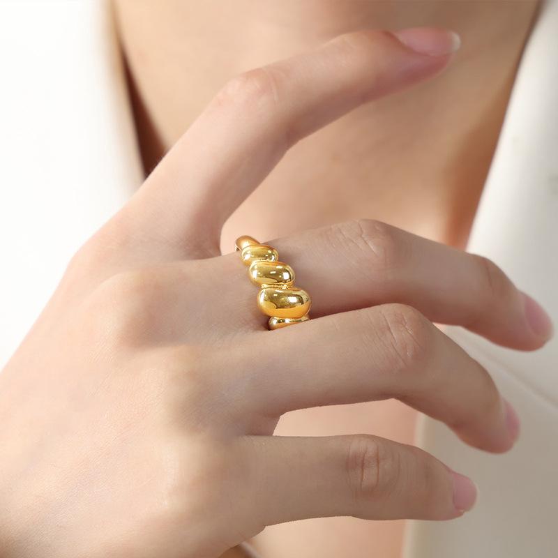 Геометрическое кольцо на фалангу из золота 18 карат - Невыцветающий ретро-дизайн для пар