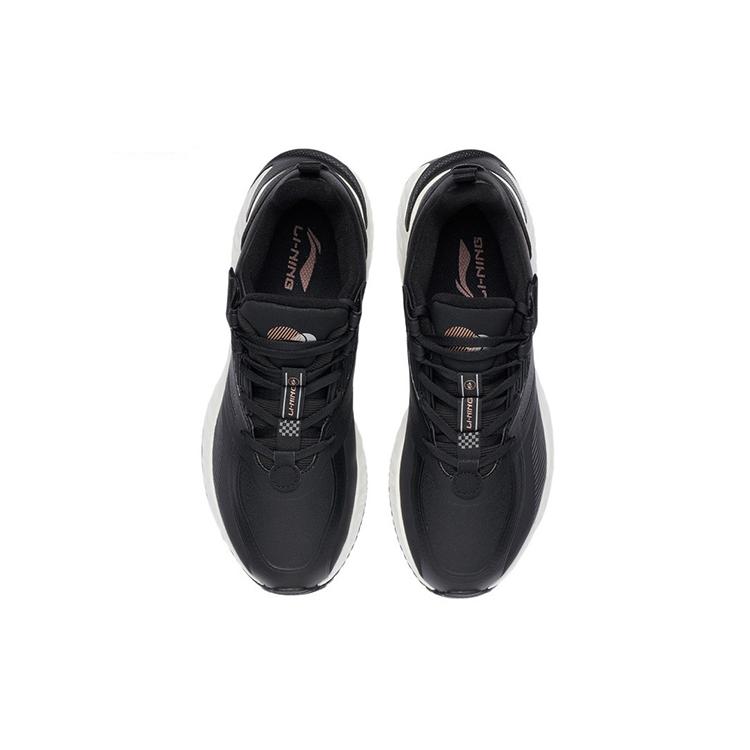 Li Ning Cloud Shield Амортизация Отскок Низкие Кроссовки для бега Женские Черные AGLR234-4