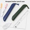 PU Leather Pen Bag Solid Color Stationery Storage Bag Portable Pen Protective Bag  Business