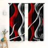 2 штуки красных, серых и черных штор с геометрическим спиральным принтом, 30*65 дюймов, украшение дома, украшение комнаты