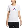 Adidas T Shirts Women's White Crew Neck Moderate Straight Fit HE9979
