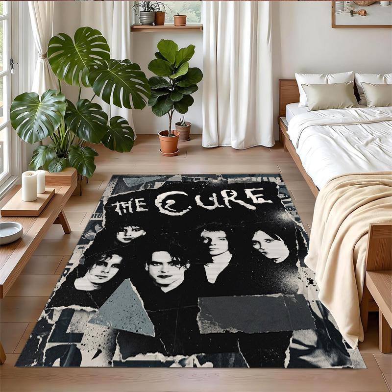 The Cure Print Crystal Velvet Plush Rug Wear?Resistant Anti?Slip Floor Mat For Indoor Household Decoration