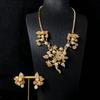 European and American Fashion Exaggerated Pearl Floral Personality and Style Necklace Ear Clip Set