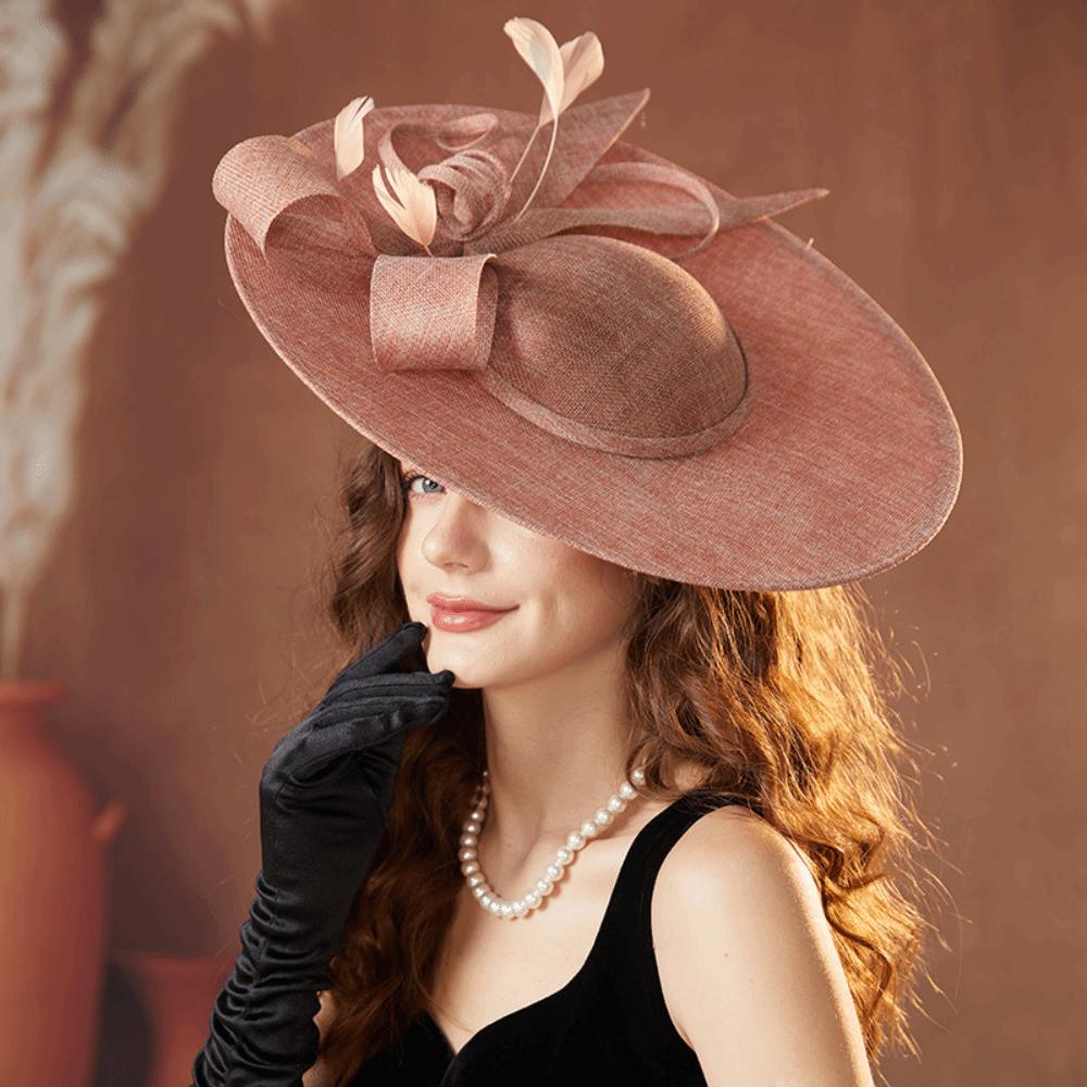 С повязкой на голову Шляпка для чаепития Шляпа-дерби с широкими полями Новые женские шляпки-fascinator для церковного мероприятия
