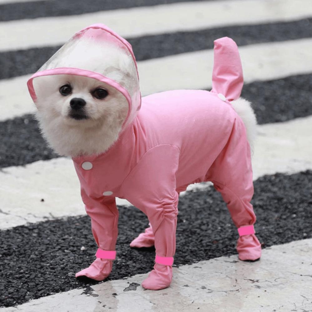 Waterproof Dog Raincoat Transparent Hood Pet Rain Jacket Rompers Cat Rainproof Pet Clothes  Pet Cat