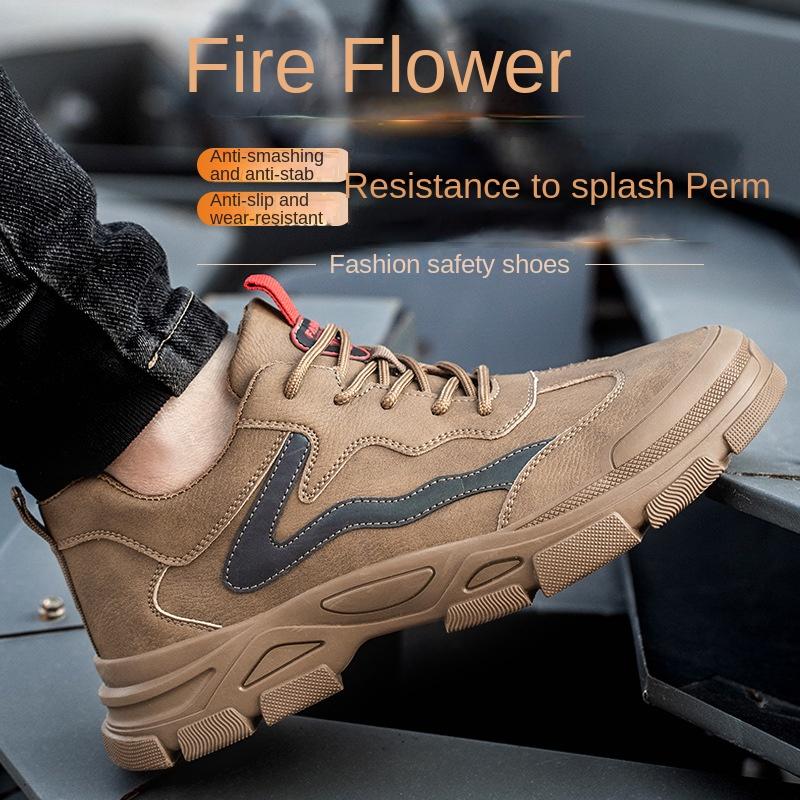 Four Seasons Safety Shoes Men and Women Anti-Smashing and Anti-Penetration Wear-Resistant Steel Toe Cap Non-Slip Protective Safety Shoes