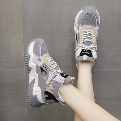 Женская обувь на шнуровке, на платформе, со шнурками, с круглым носком, массивные женские зимние ботинки, удобные, нескользящие, весна-осень, PU