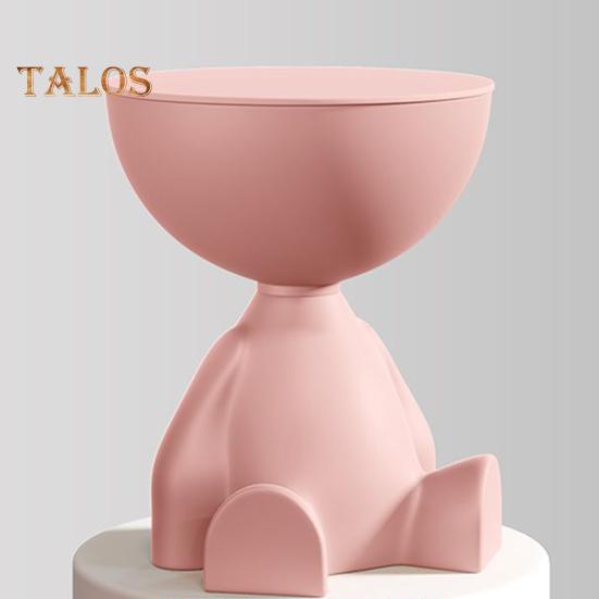 Flat Head Coffee Table with Storage Compartment Round End Table Bedroom Kitchen Living Room Small Space Sofa Bedside Nightstand Side Desk