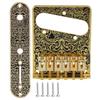 Carved Pattern Electric Guitar Bridge 6 Saddles Tailpiece Electric Guitar AccessoriesGold