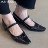 Chunky Pointed Toe Women Mary Jane Shoes Designer Shallow Fashion Dress Shoes Women 2024 Trend Walking Eleglant Zapatillas Mujer