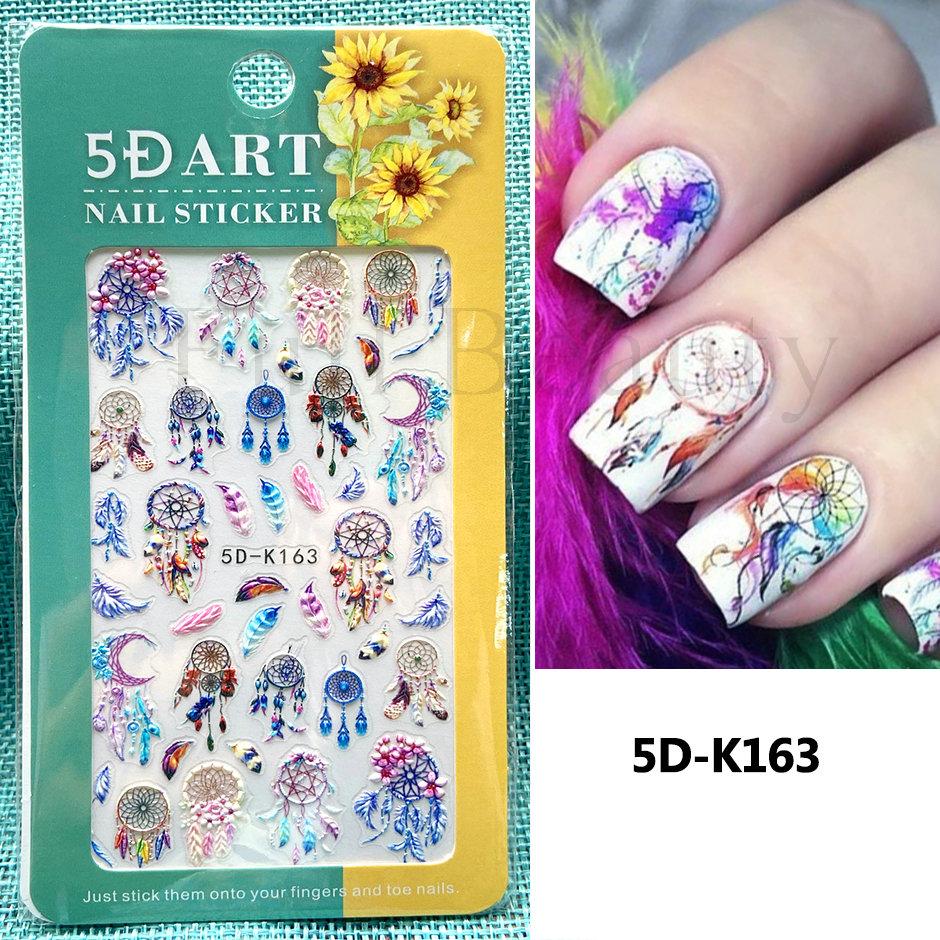 5D тисненные наклейки для ногтей с белым цветком, наклейки для ногтей, гравировка, цветочные слайдеры для ногтей