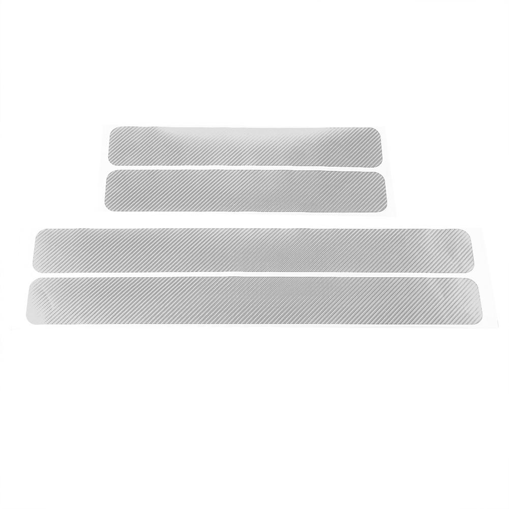 4Pcs/Set 3D Carbon Fiber Car Door Sticker Sill Scuff Cover Anti-Scratch Film Car Protected Stickers