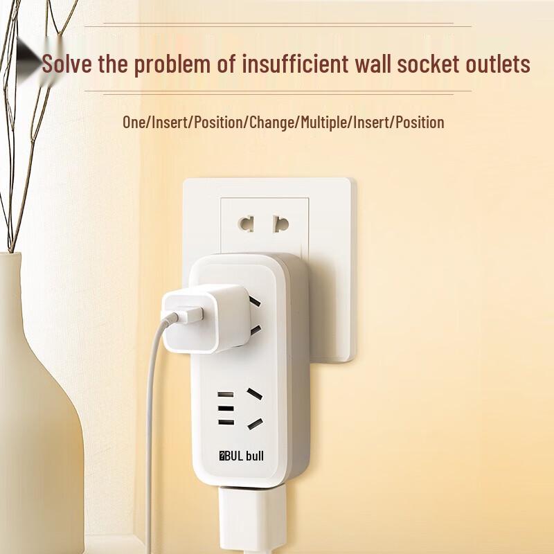 BULL Vertical 3-Outlet Plug Adapter CN plug (adapter included)