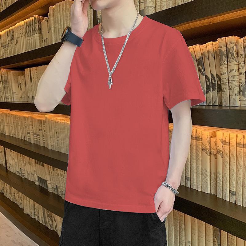 2024 Классическая однотонная облегающая футболка унисекс с коротким рукавом