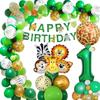Balloon Decoration Birthday Jungle Party Boy 1 Year Old Garland Balloons Birthday 1 Year Old Jungle Animals for Boy Baby