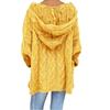 Women's Autumn and Winter Knitted Thickened Twist V-Neck Hooded Loose Sweater