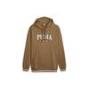 Puma Squad Hoodie Letter Print Sports Casual Fleece Hooded Sweatshirt Men Hoodies Brown 678401-93