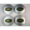 Set of 4 Silver & Green Land Rover Alloy Wheel Caps 63mm