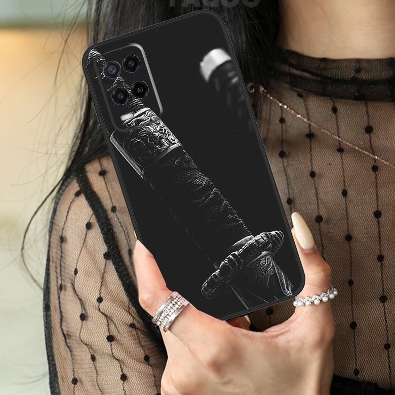 Японский чехол-катана для Oppo A80 A60 A40 A17 A57 A77 A74 A54 A94 A78 A98 A18 A38 A58 A96 A76 A16 A15 A5 Pro