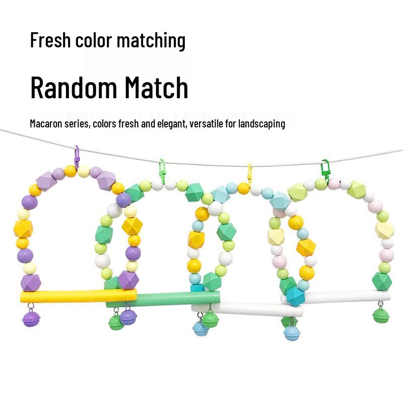 Макарон Радужная Птица Лазалка и Подставка Игрушка для Попугаев и Волнистых Попугайчиков