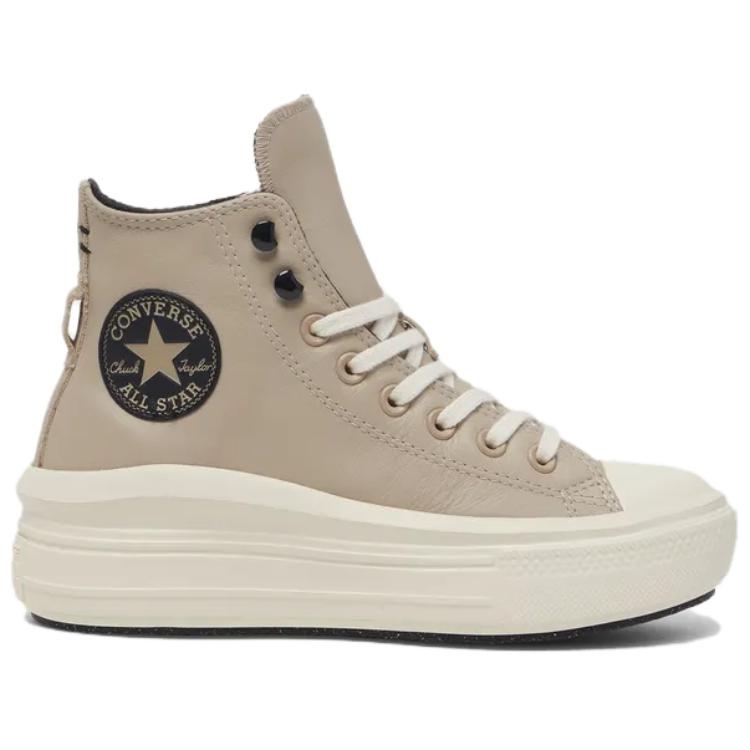 Converse Chuck Taylor Move Comfortable Versatile Non-Slip Durable High-Top Skate Shoes Women Sneaker Beige A07942C