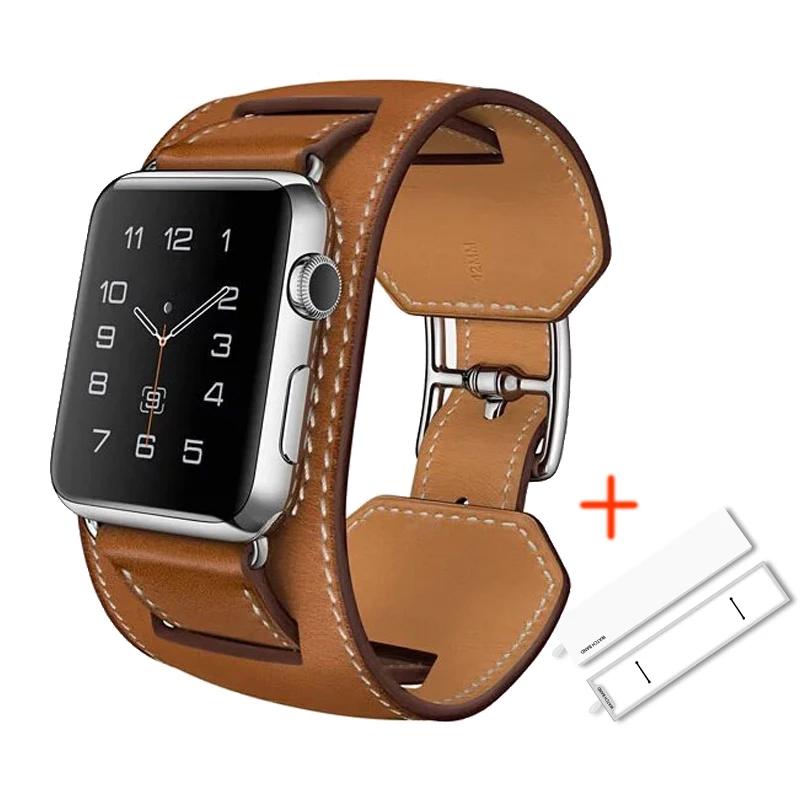 Ремешок для Apple Watch 44 мм 49 мм 46 мм 45 мм 41 мм 40 мм Браслет из натуральной кожи ремешок для часов iWatch Series 11 10 8 7 6 SE Ultra 2