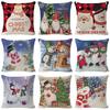 New Snowman Pillow Cover Christmas Print Decorative Cushion Cover Bedside Sofa Linen Pillow