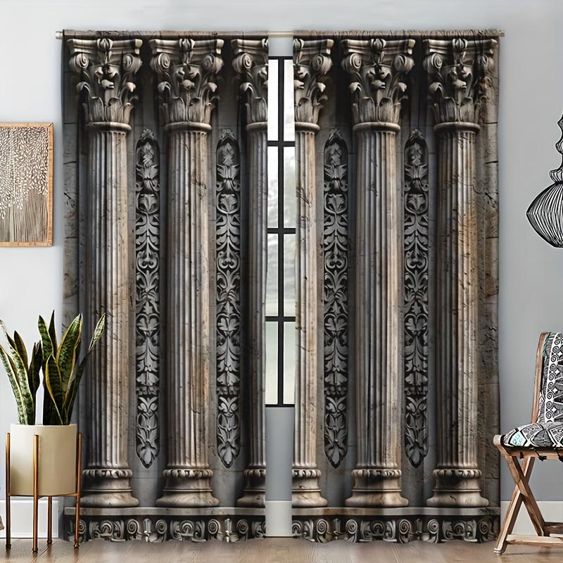 2 шт. Винтажные викторианские шторы с 3D-принтом, ретро-узор для гостиной и спальни, домашний декор для классической сцены, театральной атмосферы