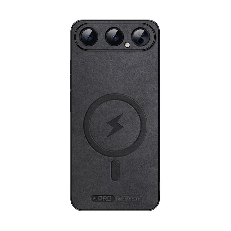 Honor 500Pro Phone Case, Drop-Resistant Full Coverage Magnetic Soft Case, Minimalist Luxury Leather, Anti-Drop and Wear-Resistant Black