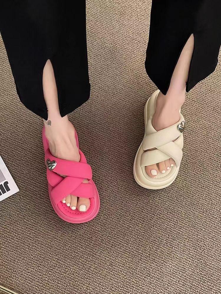 Сандалии летние женские тапочки сандалии на платформе уличные толстые пляжные тапочки шлепанцы садовая обувь