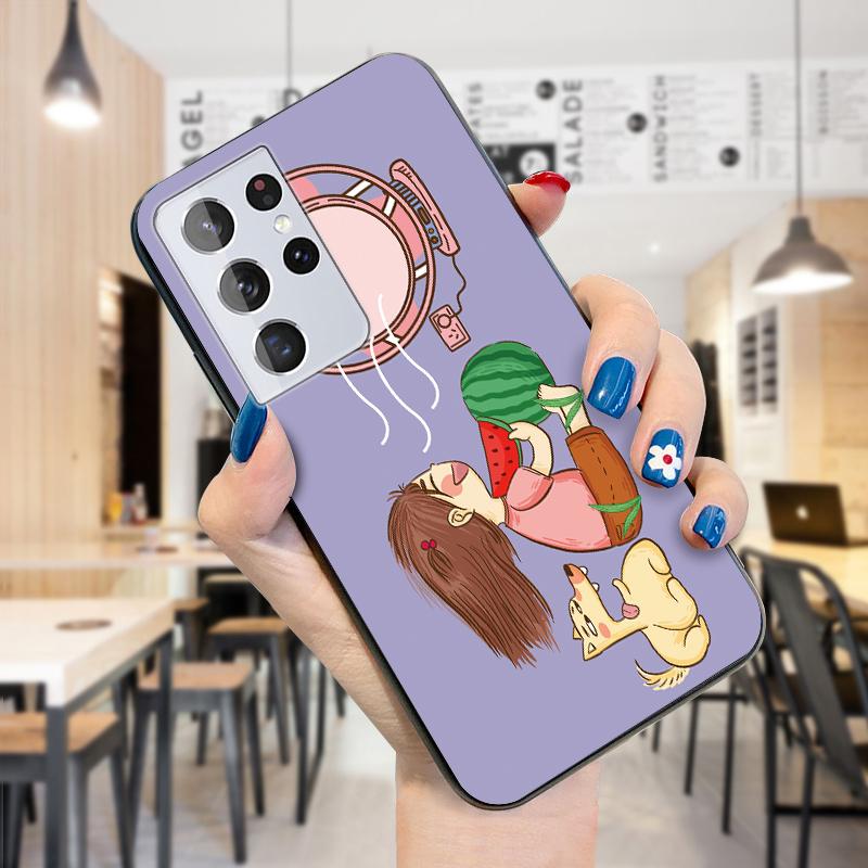 Милая девочка ест арбуз, дует вентилятор, чехол для девочек и мальчиков, милый чехол для собаки