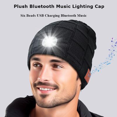 3в1 унисекс, беспроводная Bluetooth-музыкальная шапка, спортивные на открытом воздухе, теплые Bluetooth-наушники со светодиодной подсветкой, моющиеся, перезаряжаемые, с микрофоном