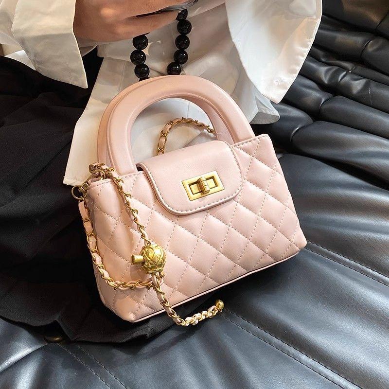 Custom Bag 2025 New Handbag Bag Light Luxury Niche High-end Diamond French Pink Women's Messenger Bag