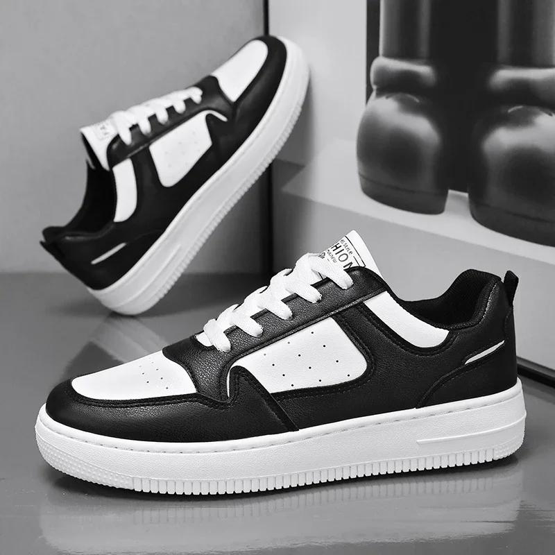 Men's Shoes PU Leather Women Fashionable Sneakers Comfortable Soft-soled Casual Shoes for Men