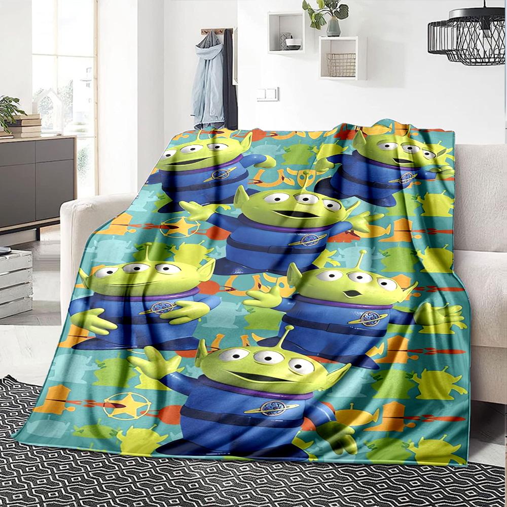 Toy Story Alien Invasion Flannel Blanket Super Soft Warm Cozy Blanket For Sofa Bed Office Travel Allseason Home Decor Gift