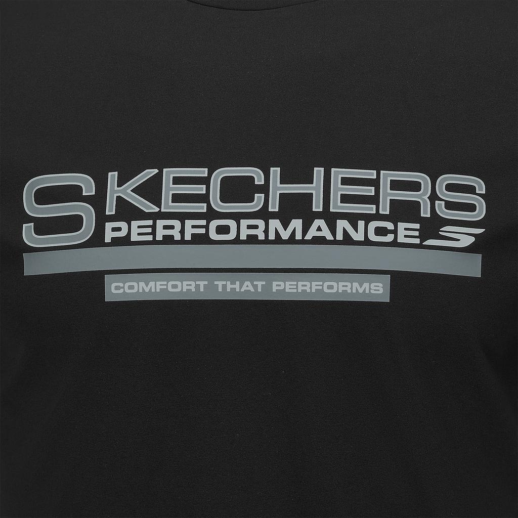 Skechers Однотонная дышащая футболка с коротким рукавом, отводящая влагу, мужские топы P226M327-0018
